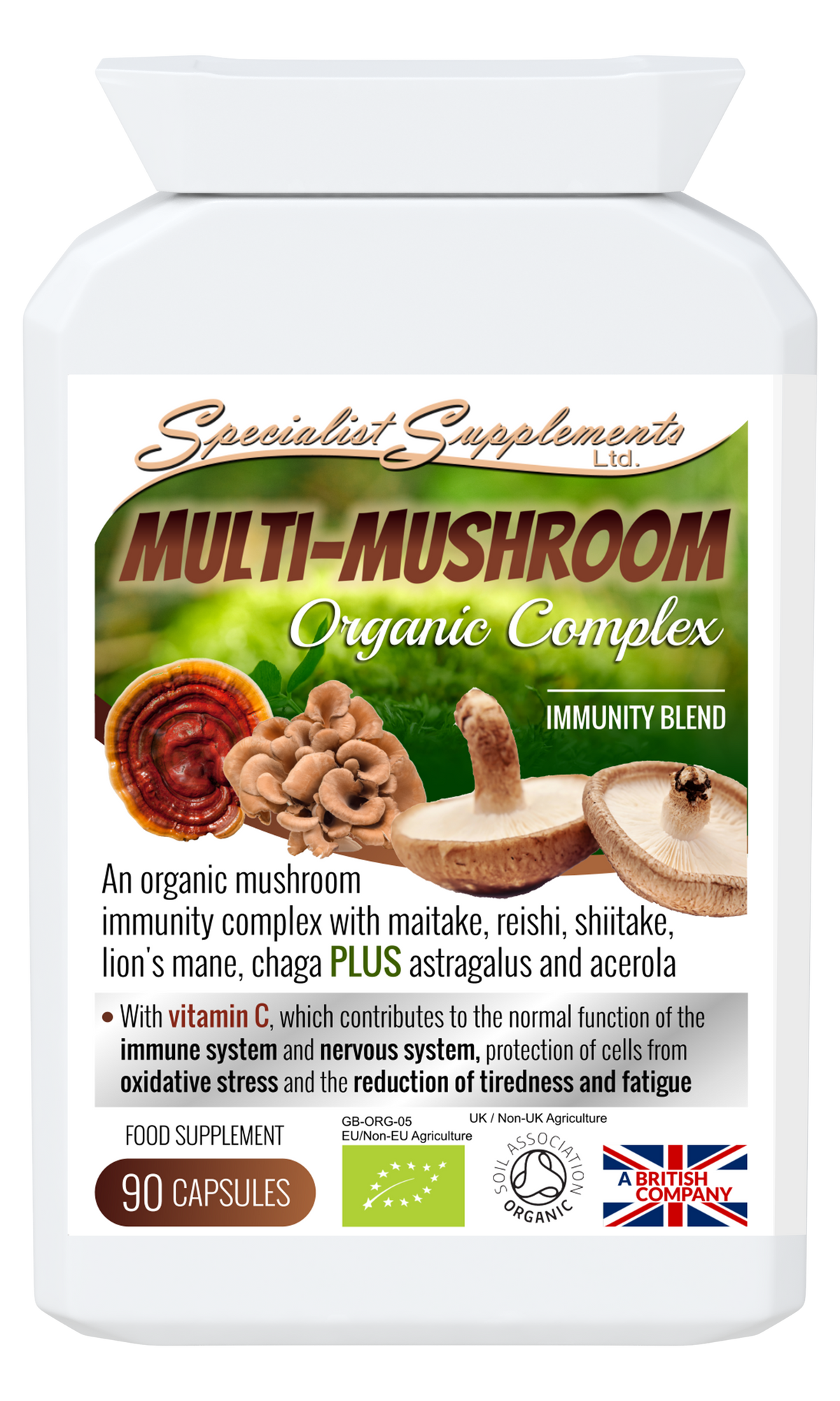 Multi-Mushroom Organic food supplement Complex