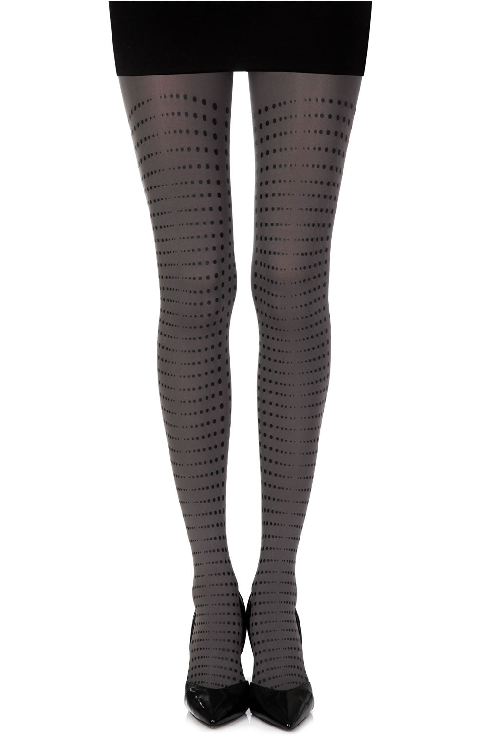 Zohara "Matching Point" Grey Print Tights