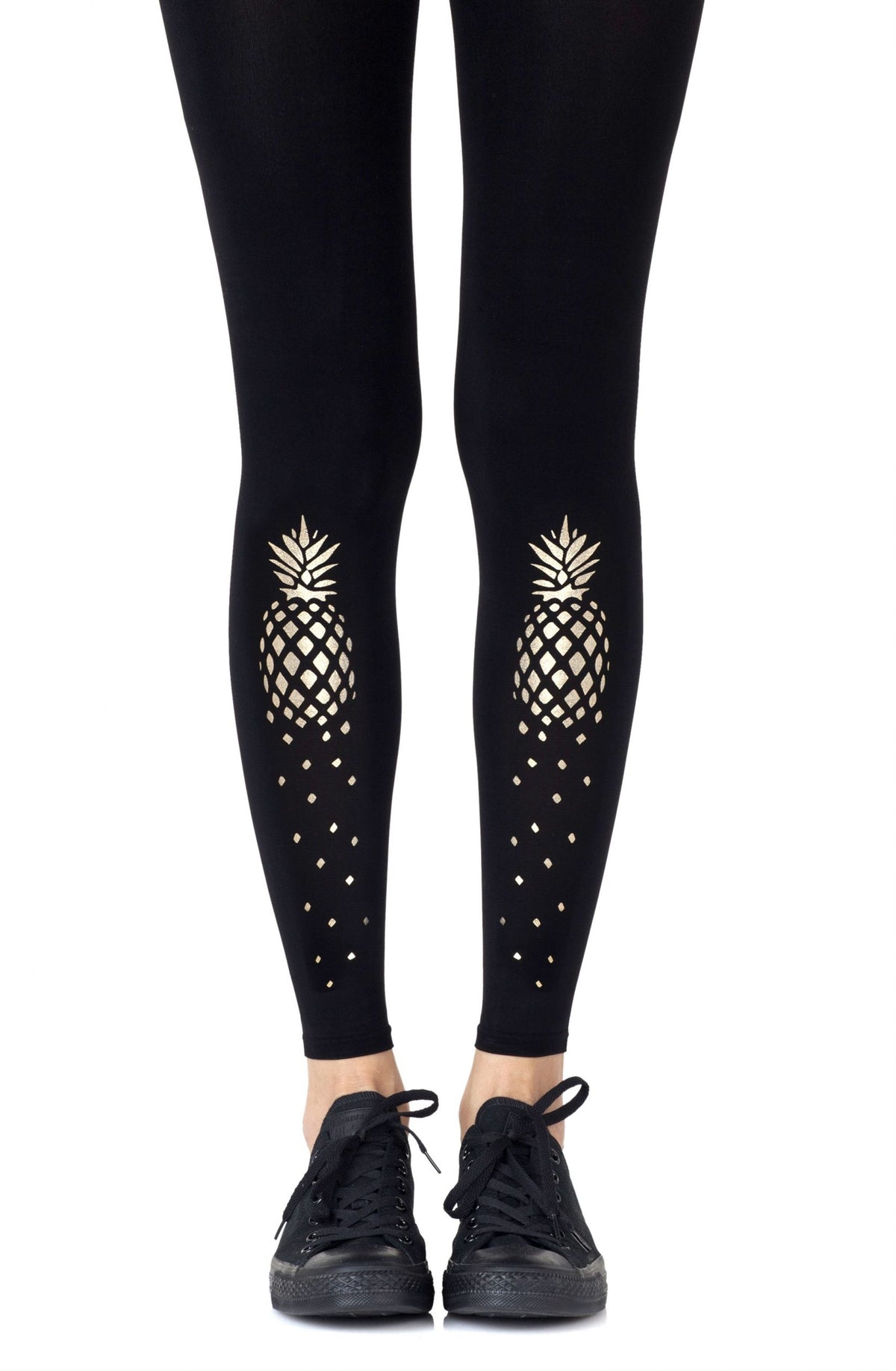 Zohara "If You Like Piña Coladas" Black Footless Tights