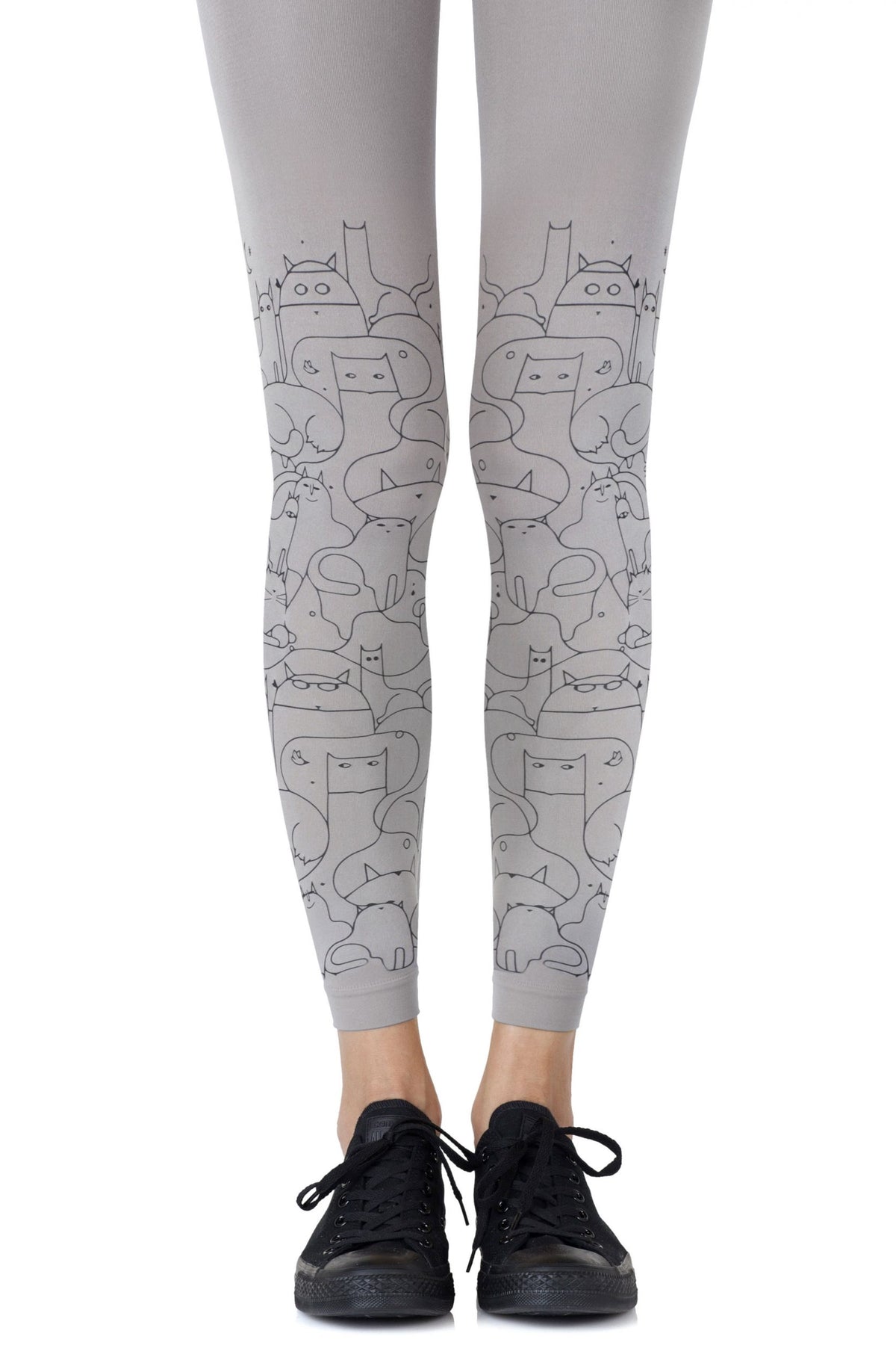 Zohara "Cat Lady" Grey Footless Tights